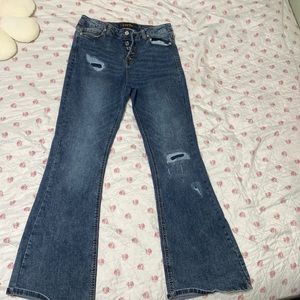Flare high waist three button pants